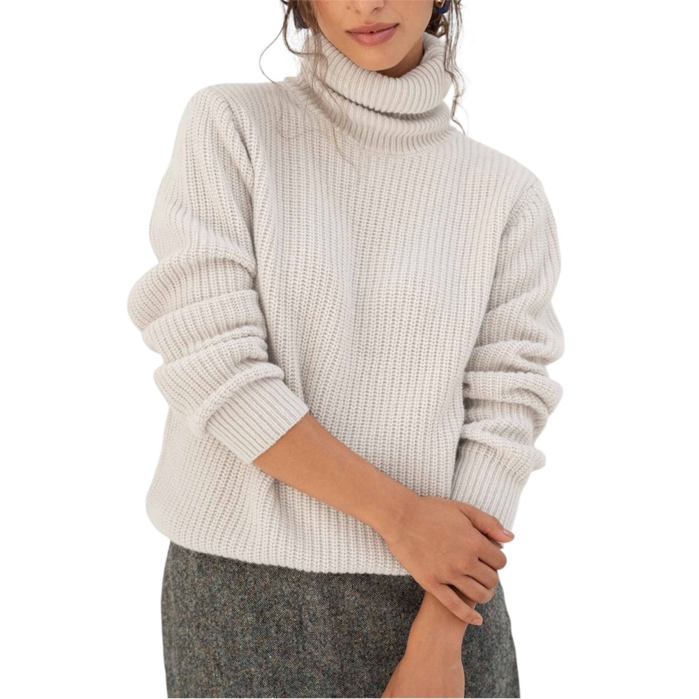 Brandy Melville cream light knit turtleneck sweater